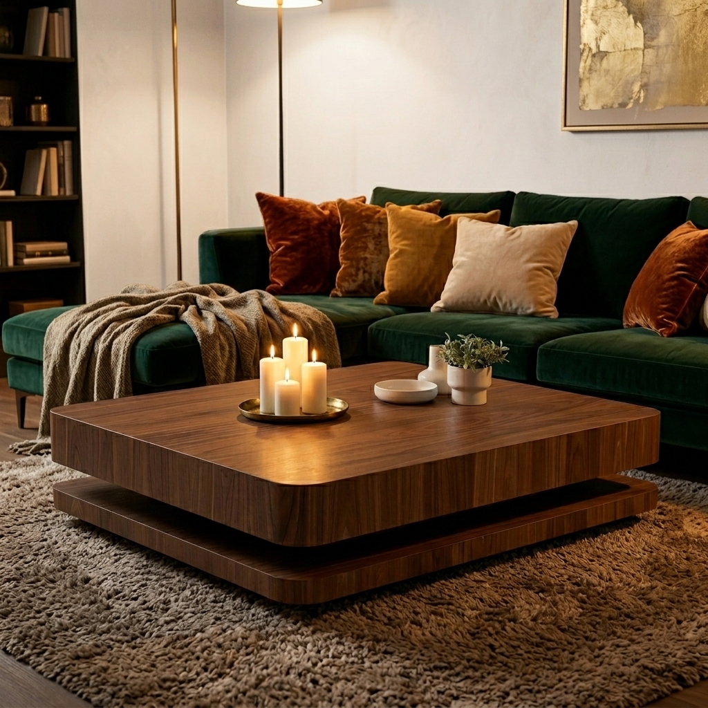 table basse carrée en bois noyer — zinestudio table basse carrée en bois noyer — zinestudio