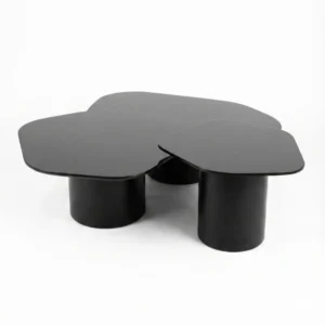 set de 3 tables basses asymétriques noires| zinestudio