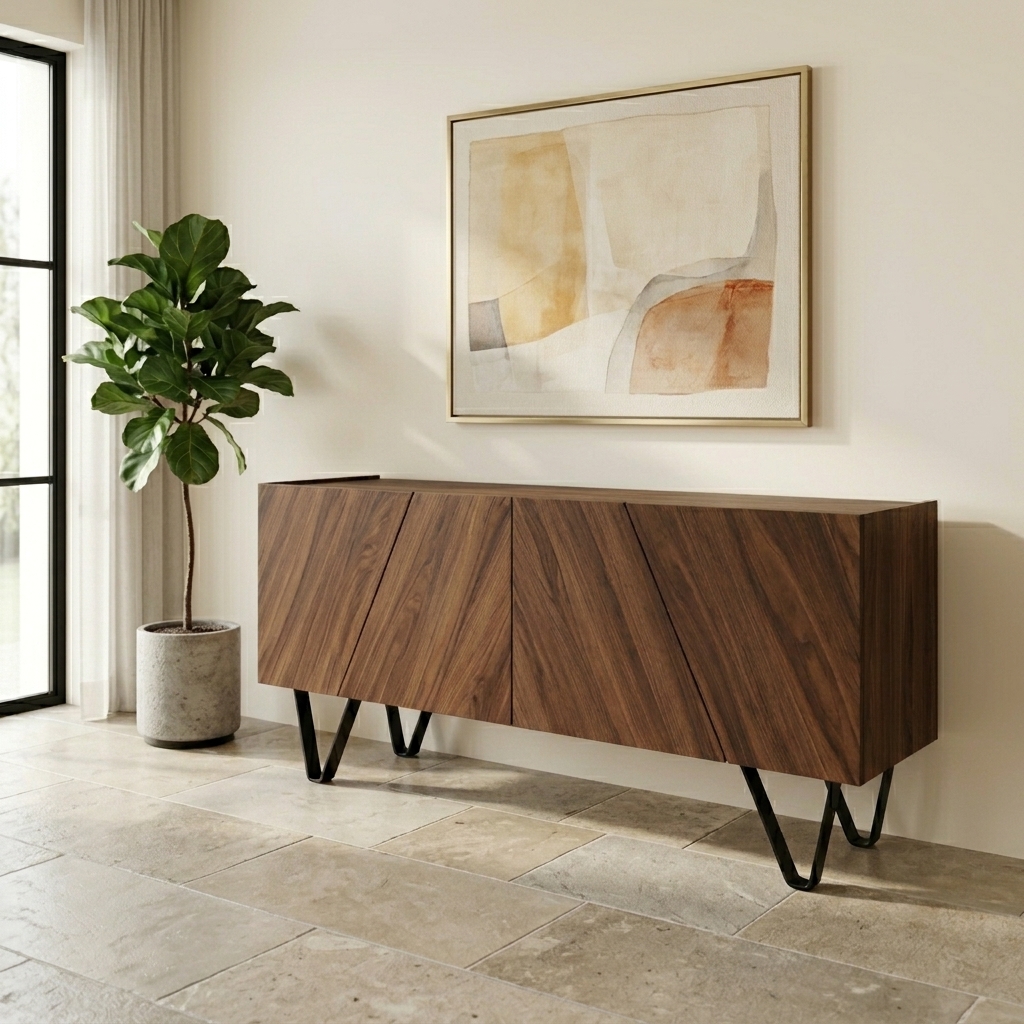 buffet bois noyer pieds métal en x — zinestudio buffet bois noyer pieds métal en x — zinestudio
