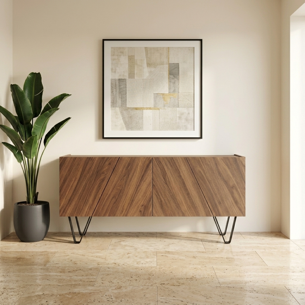 buffet bois noyer pieds métal en x — zinestudio buffet bois noyer pieds métal en x — zinestudio