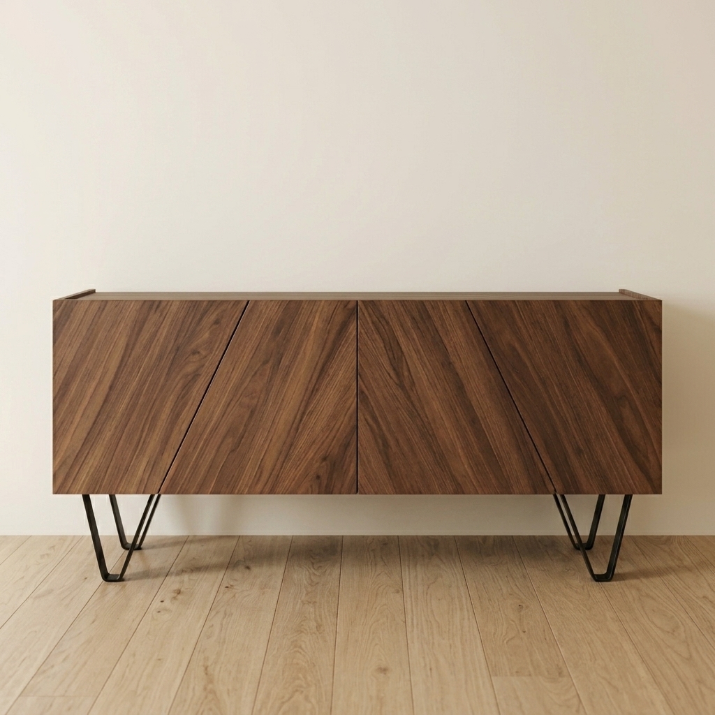 buffet bois noyer pieds métal en x — zinestudio buffet bois noyer pieds métal en x — zinestudio