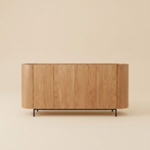 buffet ovale en bois clair sur mesure — zinestudio