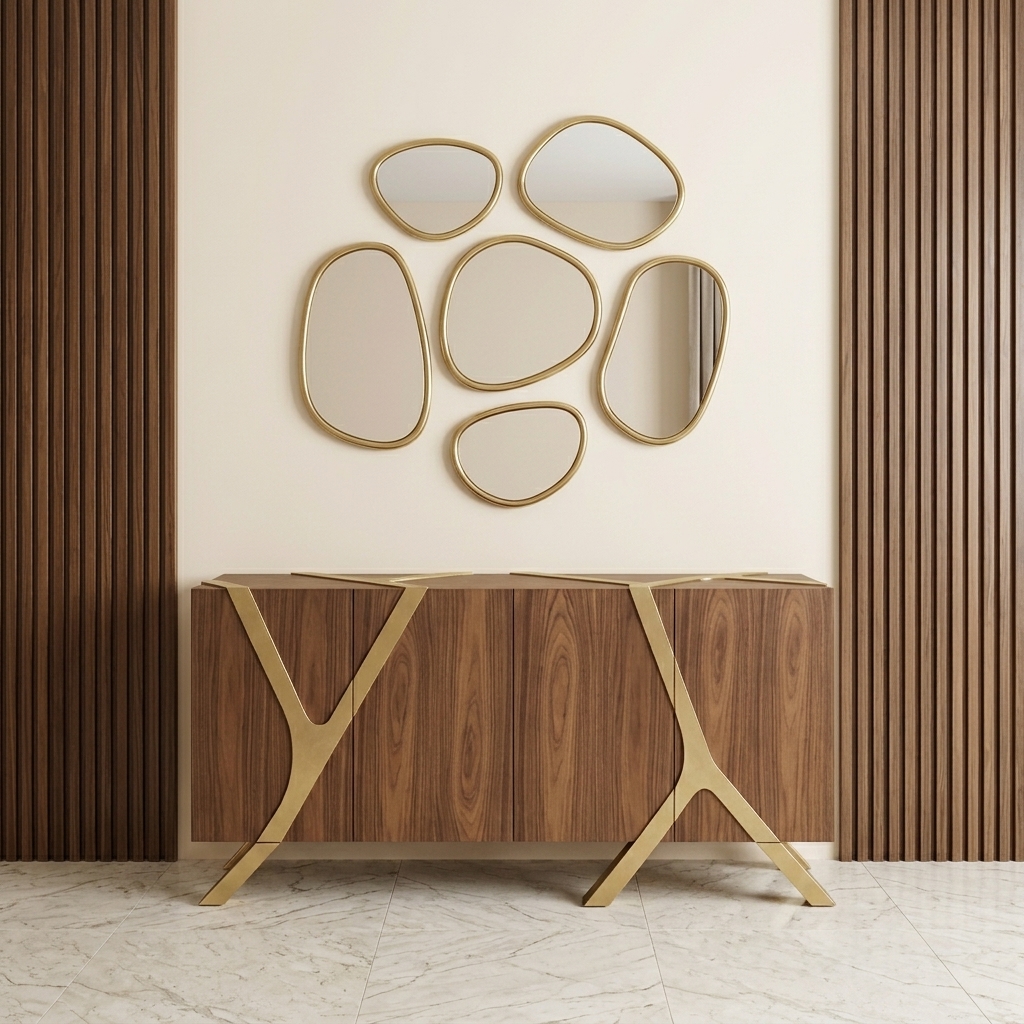 buffet bois noyer structure laiton doré — zinestudio buffet bois noyer structure laiton doré — zinestudio