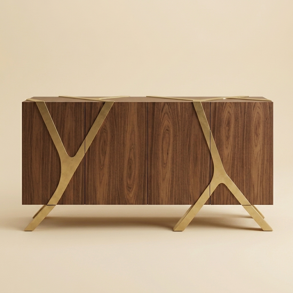 buffet bois noyer structure laiton doré — zinestudio buffet bois noyer structure laiton doré — zinestudio