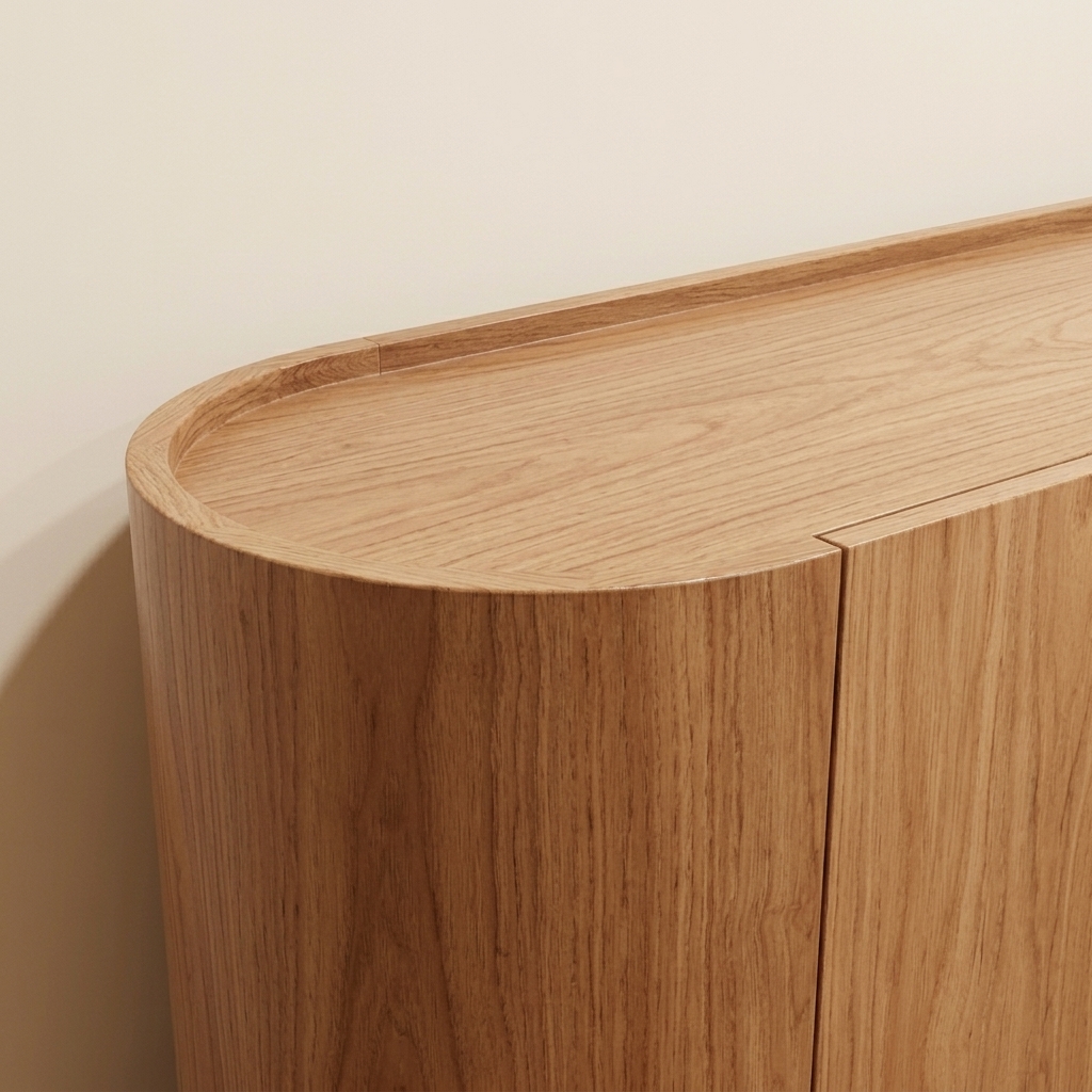 buffet ovale en bois clair sur mesure — zinestudio buffet ovale en bois clair sur mesure — zinestudio