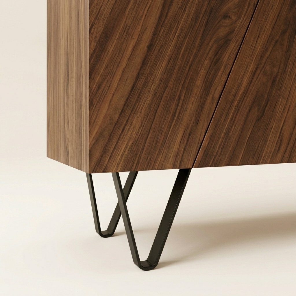 buffet bois noyer pieds métal en x — zinestudio buffet bois noyer pieds métal en x — zinestudio