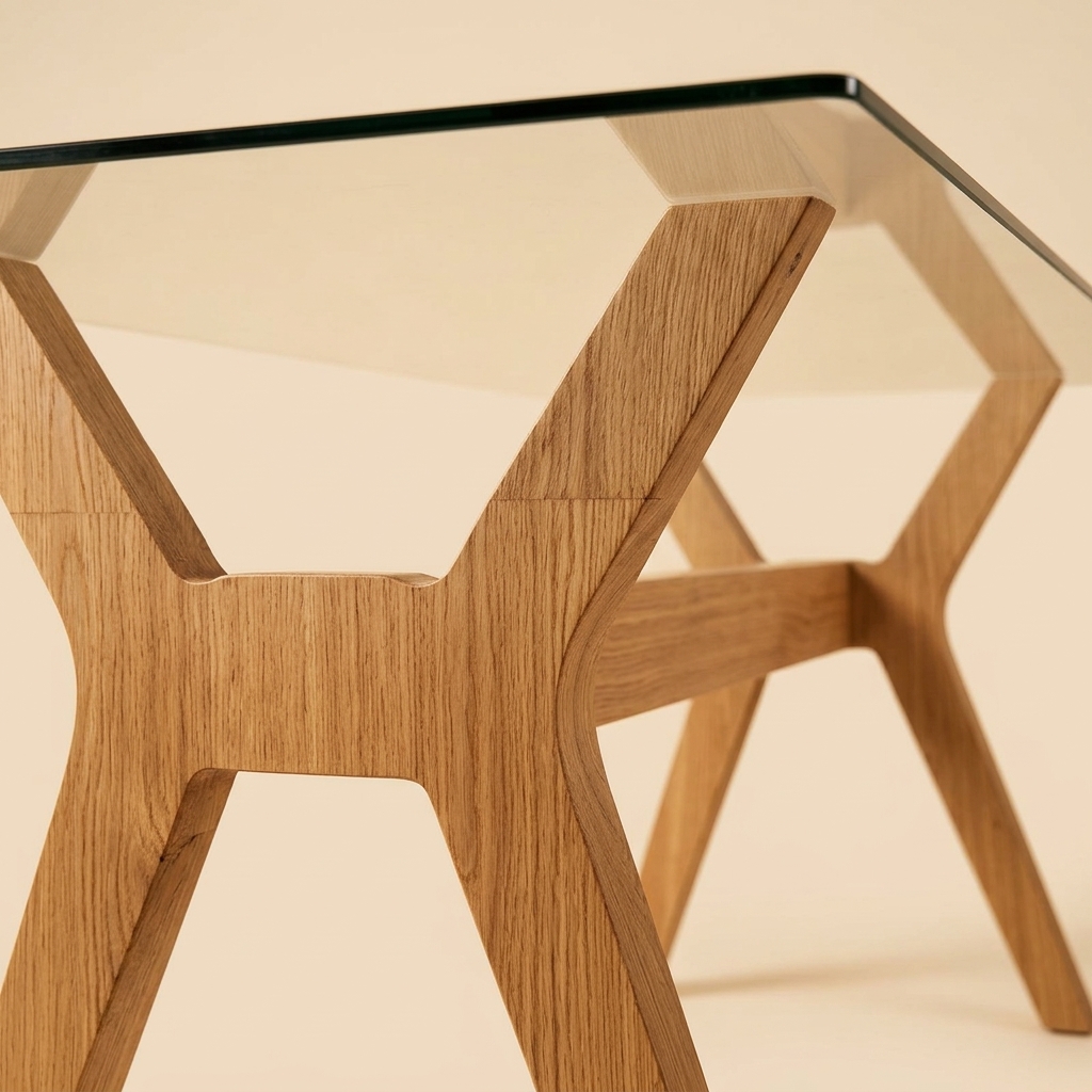 table à manger en bois & verre avec 6 chaises bouclé — zinestudio table à manger en bois & verre avec 6 chaises bouclé — zinestudio