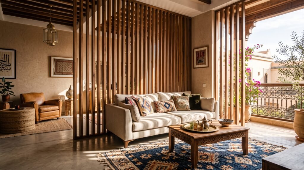 wooden slat claustra living room 2k 20260920164131