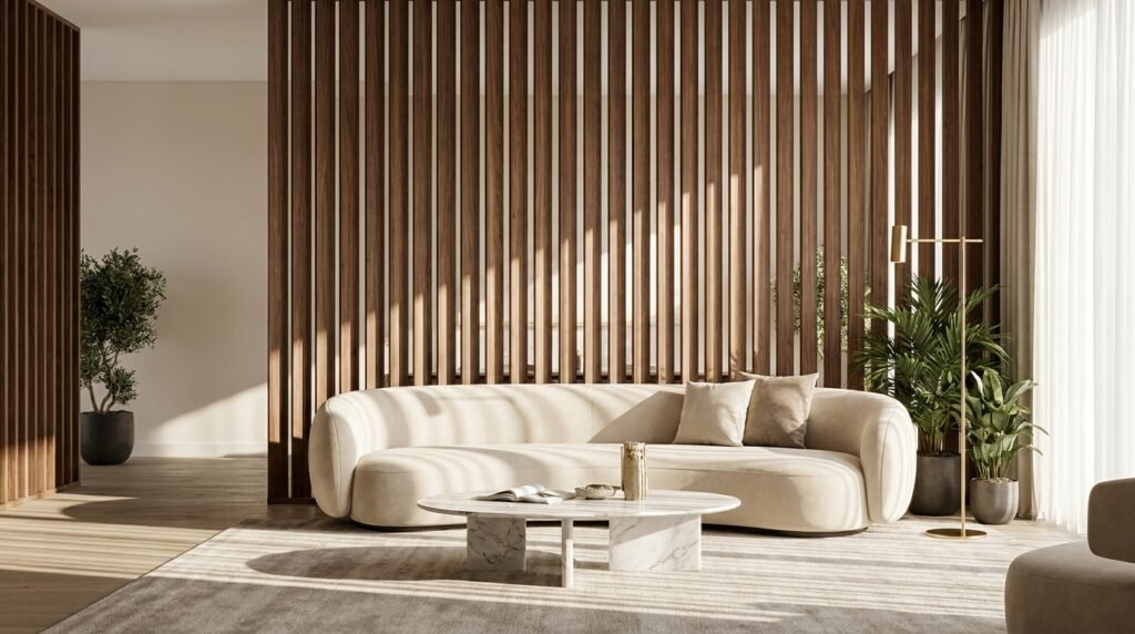 wooden slatted partition in livi… 20260920162830